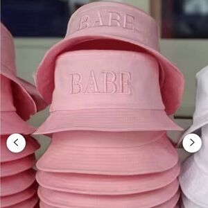 Pink “babe” bucket hat